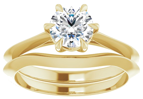 Sužadėtuvių Žiedas „Claw-Prong Solitaire“ 10k yellow gold Round 6mm (8)