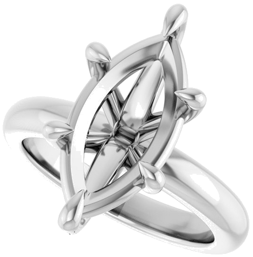Sužadėtuvių Žiedas „Claw-Prong“ 14k white gold Marquise 16mm x 8mm (5)