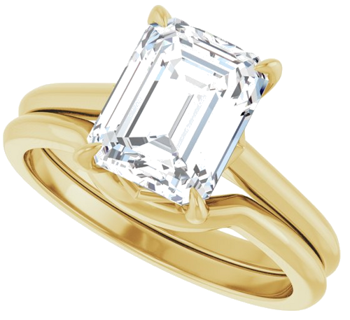 14K Yellow 9x7 mm Emerald Solitaire Engagement Ring Mounting (10)