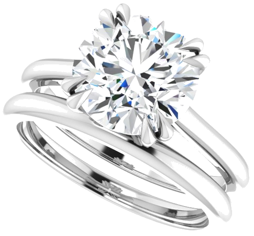 14K White 9 mm Round Solitaire Engagement Ring Mounting (10)