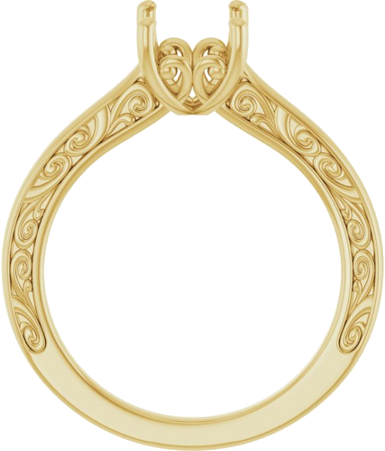 Sužadėtuvių Žiedas „Solitaire“ 585 Geltonojo Aukso Emerald 8mm x 6mm (2)