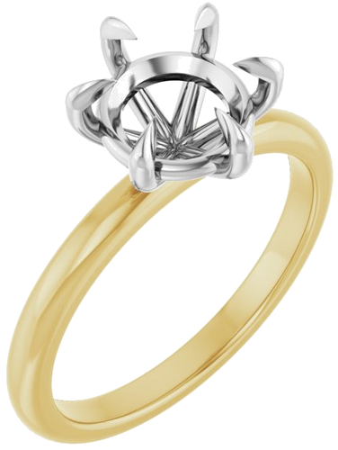 Sužadėtuvių Žiedas „Claw-Prong“ 14k yellow/white gold Round 8mm (1)