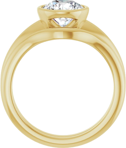 Sužadėtuvių Žiedas „Bezel-Set Solitaire“ 14k yellow gold Round 7.4mm (7)