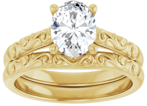 Sužadėtuvių Žiedas „Solitaire“ 585 Geltonojo Aukso Oval 8mm x 6mm (8)