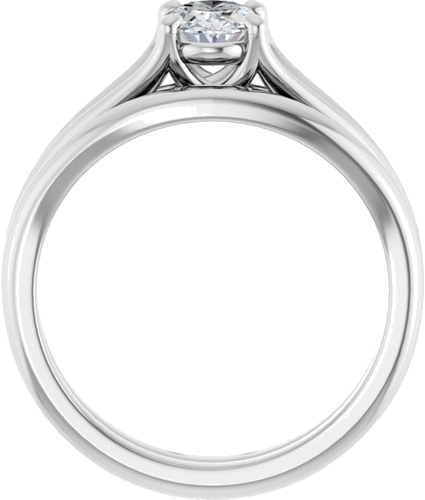 Sužadėtuvių Žiedas „Solitaire“ 14k white gold Oval 7mm x 5mm (7)