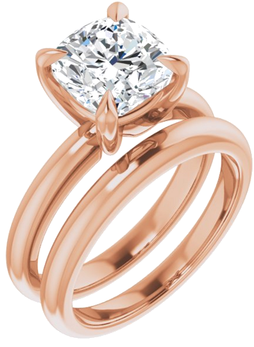 Sužadėtuvių Žiedas „Claw-Prong Solitaire“ 14k rose gold Cushion 8mm (6)