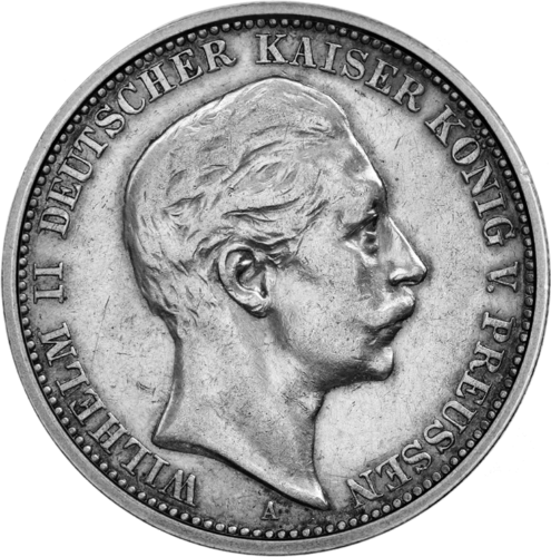 3 markės Vilhelmas II (1908-1912) Vokietijos imperija sidabrinė moneta (1)