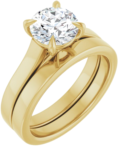 Sužadėtuvių Žiedas „Claw-Prong“ 14k yellow gold Round 7.4mm (6)