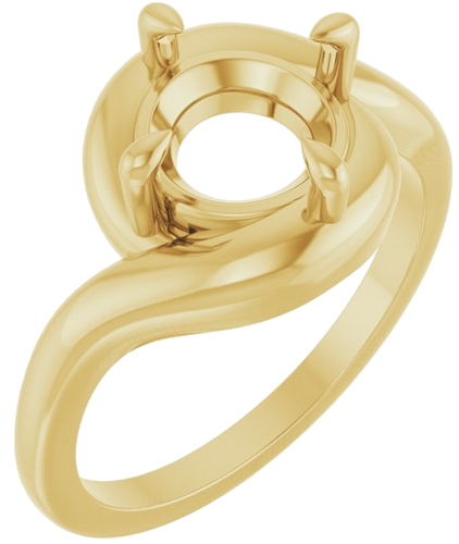 Sužadėtuvių Žiedas „Claw-Prong Solitaire Bypass“ 14k yellow gold Round 8mm (1)