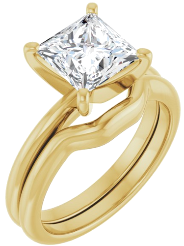 Sužadėtuvių Žiedas „Solitaire“ 14k yellow gold Square 7mm (6)