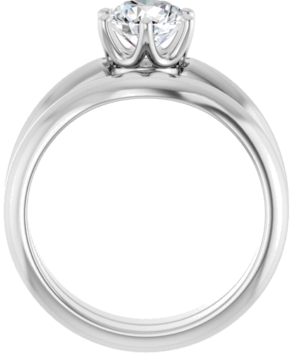 Sužadėtuvių Žiedas „Solitaire Crown-Inspired“ 14k white gold Round 6.5mm (7)