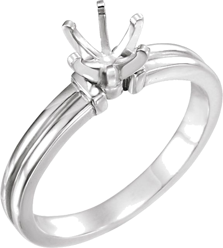 Sužadėtuvių Žiedas „Solitaire“ 14k white gold Round 5.2mm (1)