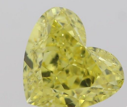 0.54 carat Fancy Intense Yellow-SI2 Natūralus Heart Deimantas (1)