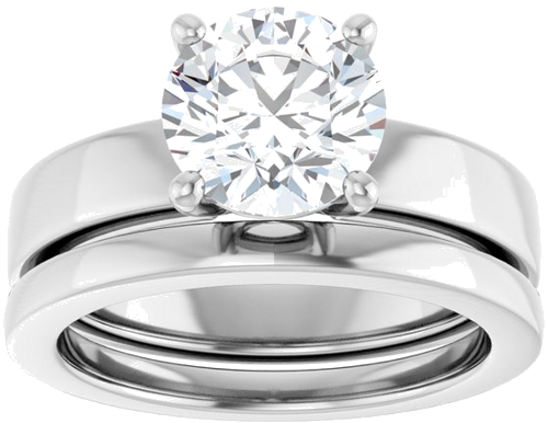 14K White 8 mm Round Solitaire Engagement Ring Mounting (8)