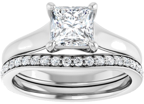 14K White 5.5 mm Square Solitaire Engagement Ring Mounting (8)