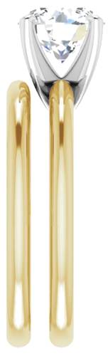 14K Yellow   White  7.4 mm Round Solitaire Engagement Ring Mounting (9)