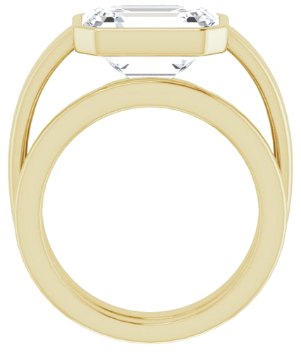 Sužadėtuvių Žiedas „Bezel-Set Solitaire“ 14k yellow gold Emerald 11mm x 9mm (7)