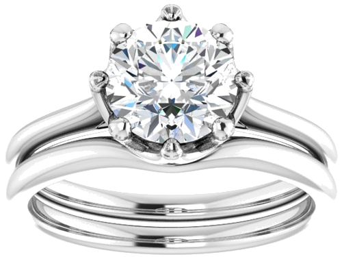 14K White 7.4 mm Round Solitaire Engagement Ring Mounting (8)