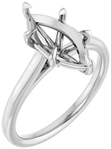 Sužadėtuvių Žiedas „Claw-Pong“ 14k white gold Marquise 13mm x 6.5mm (1)