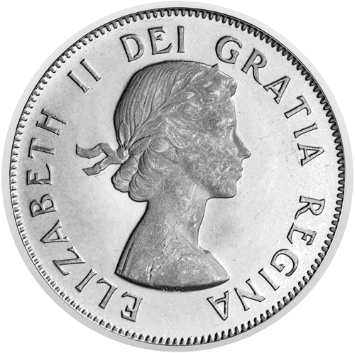 25 цента Елизабет II (1953-1964) Канада сребърна монета (2)