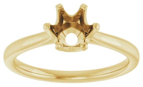 14K Yellow 6.5 mm Round Engagement Ring Mounting (3)