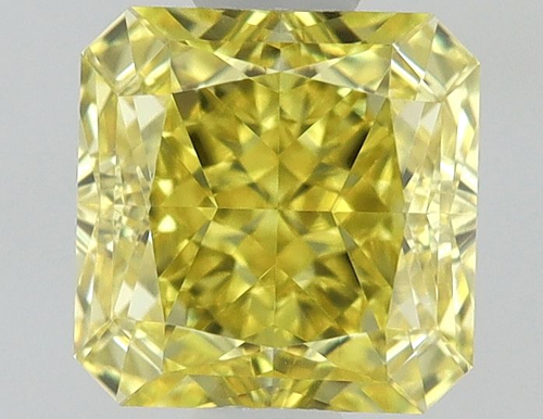 0.66 carat Fancy Vivid Yellow-VVS2 Natūralus Square Radiant Deimantas (1)