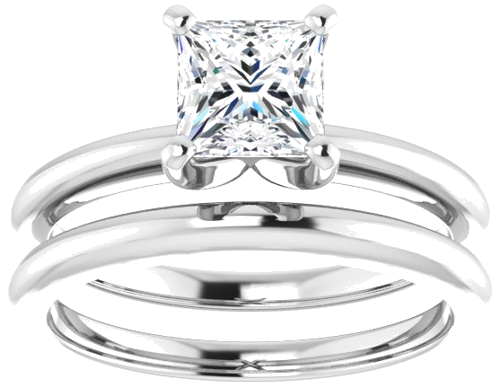 Sužadėtuvių Žiedas „Solitaire“ 417 Baltojo Aukso Square 5.5mm (8)