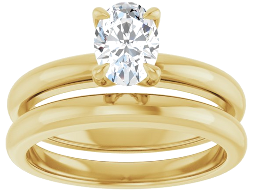 14K Yellow 7x5 mm Oval Solitaire Engagement Ring Mounting (8)