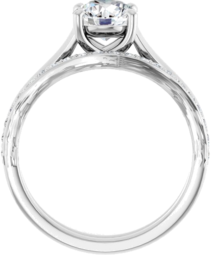 14K White 6.5 mm Round Solitaire Engagement Ring Mounting (7)