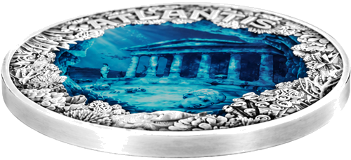 2 oz Atlantīda – Nogrimusī pilsēta 2019 Niue sudraba monēta (2)