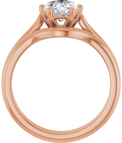 Sužadėtuvių Žiedas 14k rose gold Oval 8mm x 6mm (7)