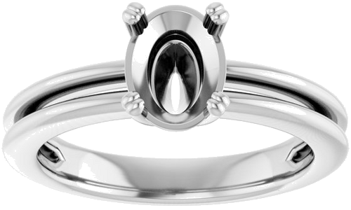 Sužadėtuvių Žiedas „Solitaire“ 14k white gold Oval 8mm x 6mm (3)