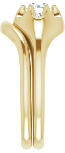 Sužadėtuvių Žiedas „Solitaire Belcher“ 14k yellow gold Round 4.4mm (9)