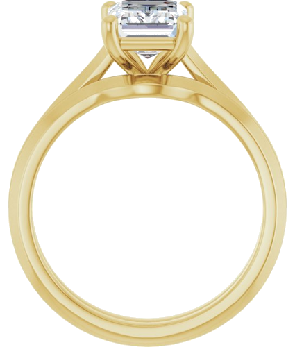 14K Yellow 8x6 mm Emerald Solitaire Engagement Ring Mounting (7)