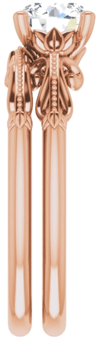 14K Rose 6.5 mm Round Sculptural-Inspired Solitaire Engagement Ring Mounting (9)