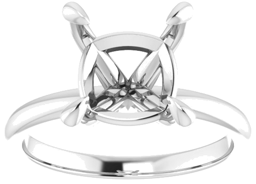 Platinum  9x9 mm Cushion Solitaire Engagement Ring Mounting (3)