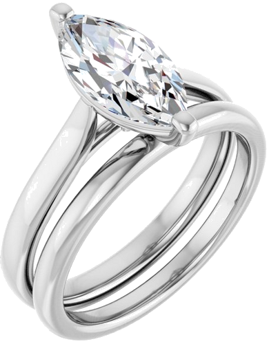 Sužadėtuvių Žiedas 14k white gold Marquise 12mm x 6mm (6)