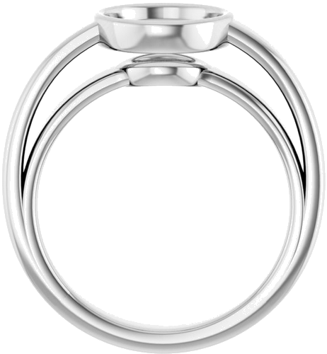 Sužadėtuvių Žiedas „Bezel-Set Solitaire“ 14k white gold Round 8.2mm (2)