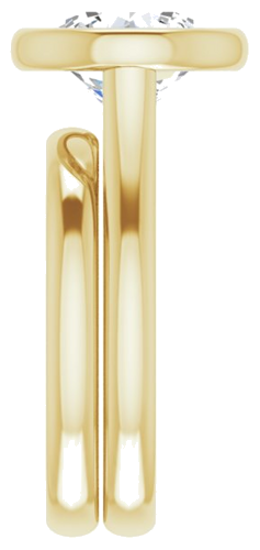 Sužadėtuvių Žiedas „Bezel-Set Solitaire“ 585 Geltonojo Aukso Round 9.4mm (9)