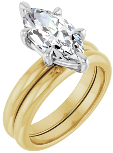 Sužadėtuvių Žiedas „Claw-Prong“ 14k yellow/white gold Marquise 14mm x 7mm (6)
