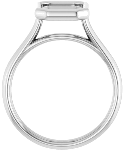 14K White  9x7 mm Emerald Solitaire Engagement Ring Mounting (2)