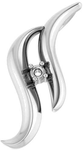 Sterling Silver 1-Stone Bypass Family Pendant Mounting (4)