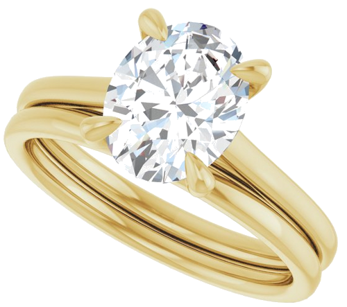 Sužadėtuvių Žiedas „Claw-Prong Solitaire“ 10k yellow gold Oval 9mm x 7mm (10)