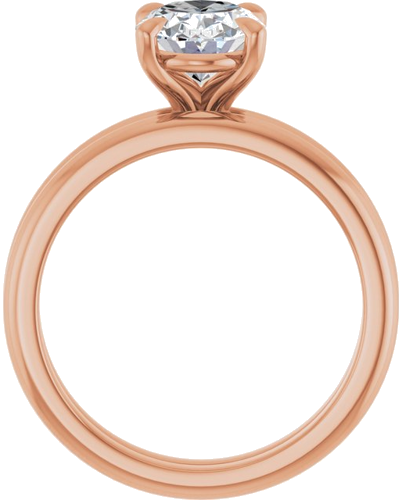 Sužadėtuvių Žiedas „Claw-Prong“ 14k rose gold Oval 9mm x 7mm (7)