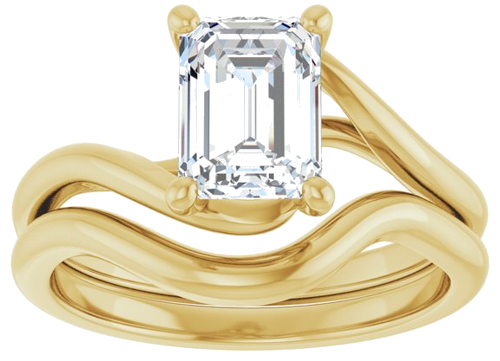Sužadėtuvių Žiedas „Bypass“ 14k yellow gold Emerald 7.5mm x 5.5mm (8)