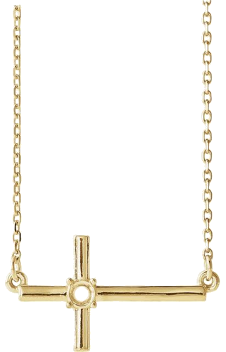 Pakabukas „Sideways Cross“ 14k yellow gold Round 2mm (1)