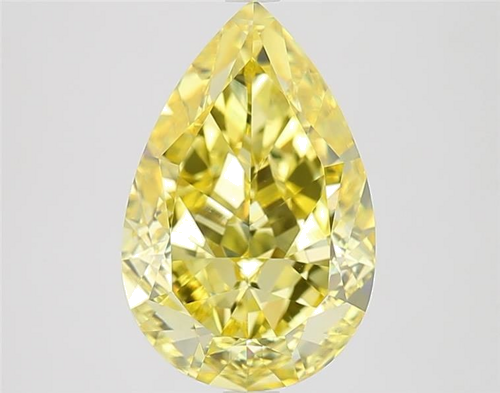 5.06 carat Fancy Vivid Yellow-VVS2 Natūralus Pear Deimantas (1)