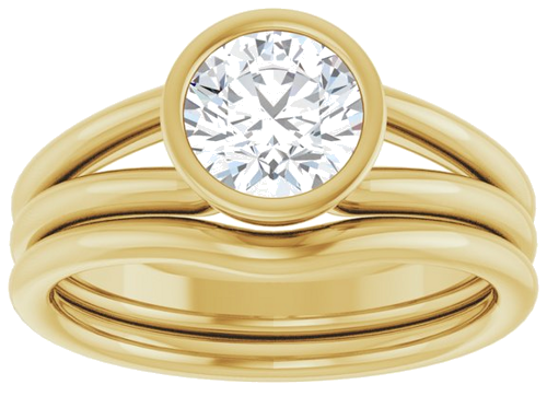Sužadėtuvių Žiedas „Bezel-Set Solitaire“ 10k yellow gold Round 6.5mm (8)