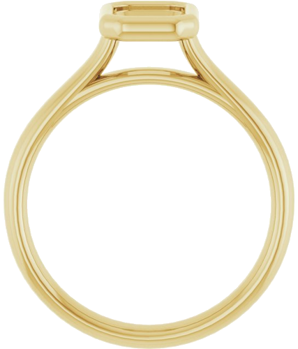 14K Yellow  7x5 mm Emerald Solitaire Engagement Ring Mounting (2)