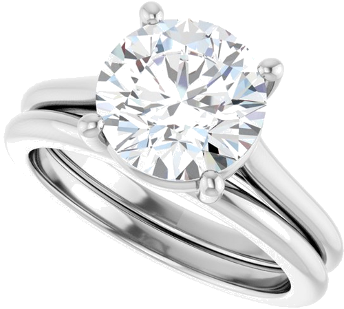 Sužadėtuvių Žiedas 14k white gold Round 8.8mm (10)